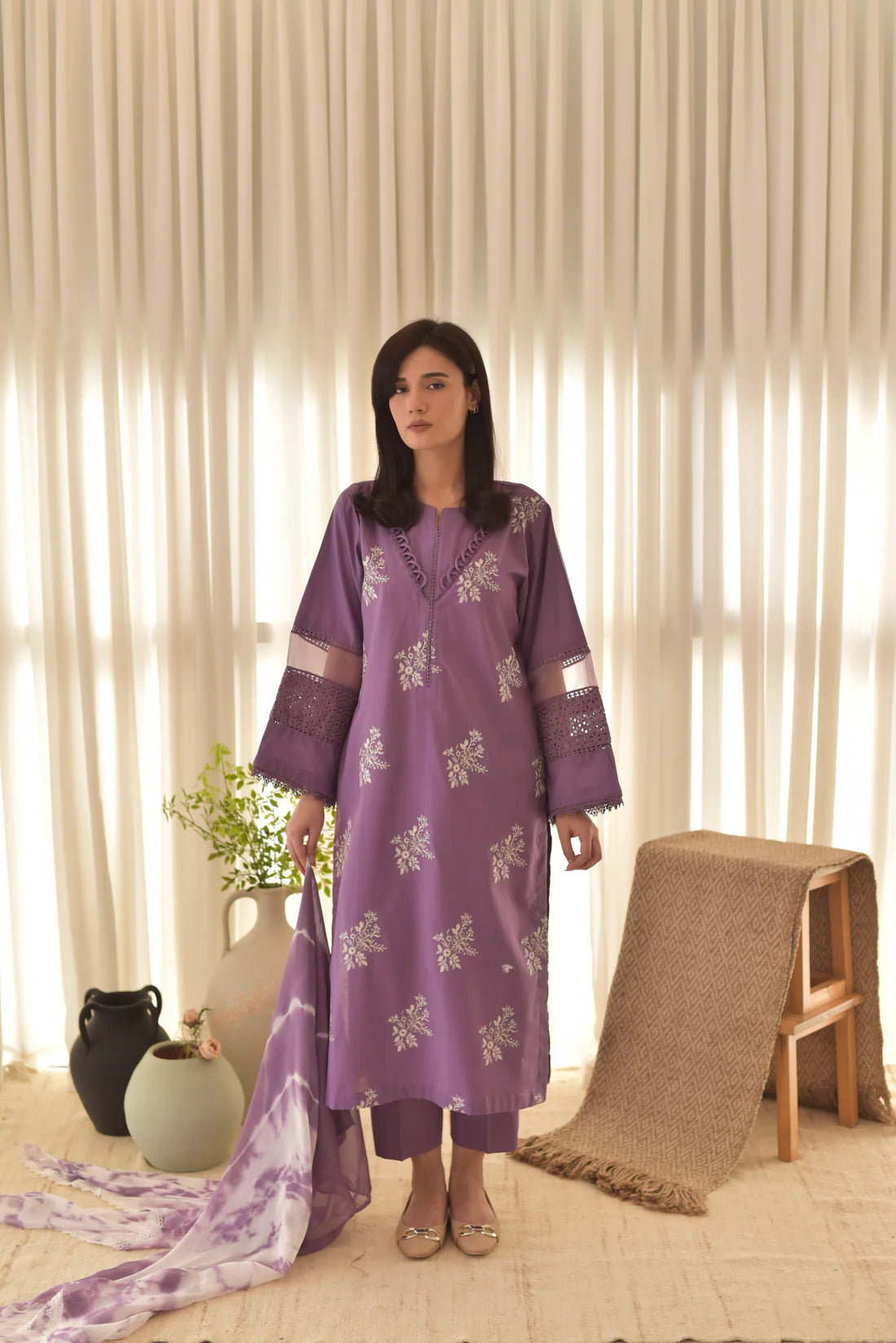 HORIYA PURPLE LAWN 3PC