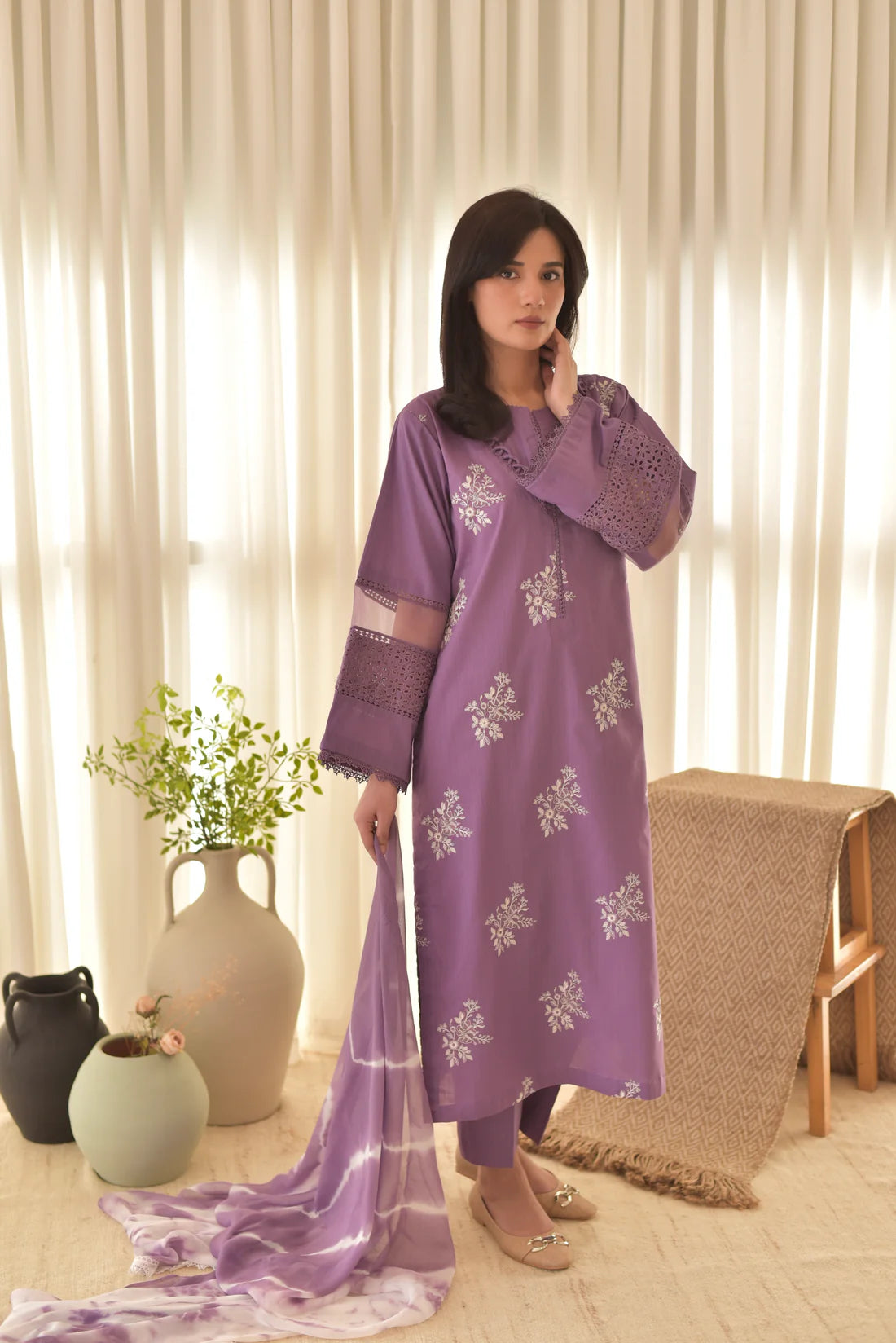 HORIYA PURPLE LAWN 3PC