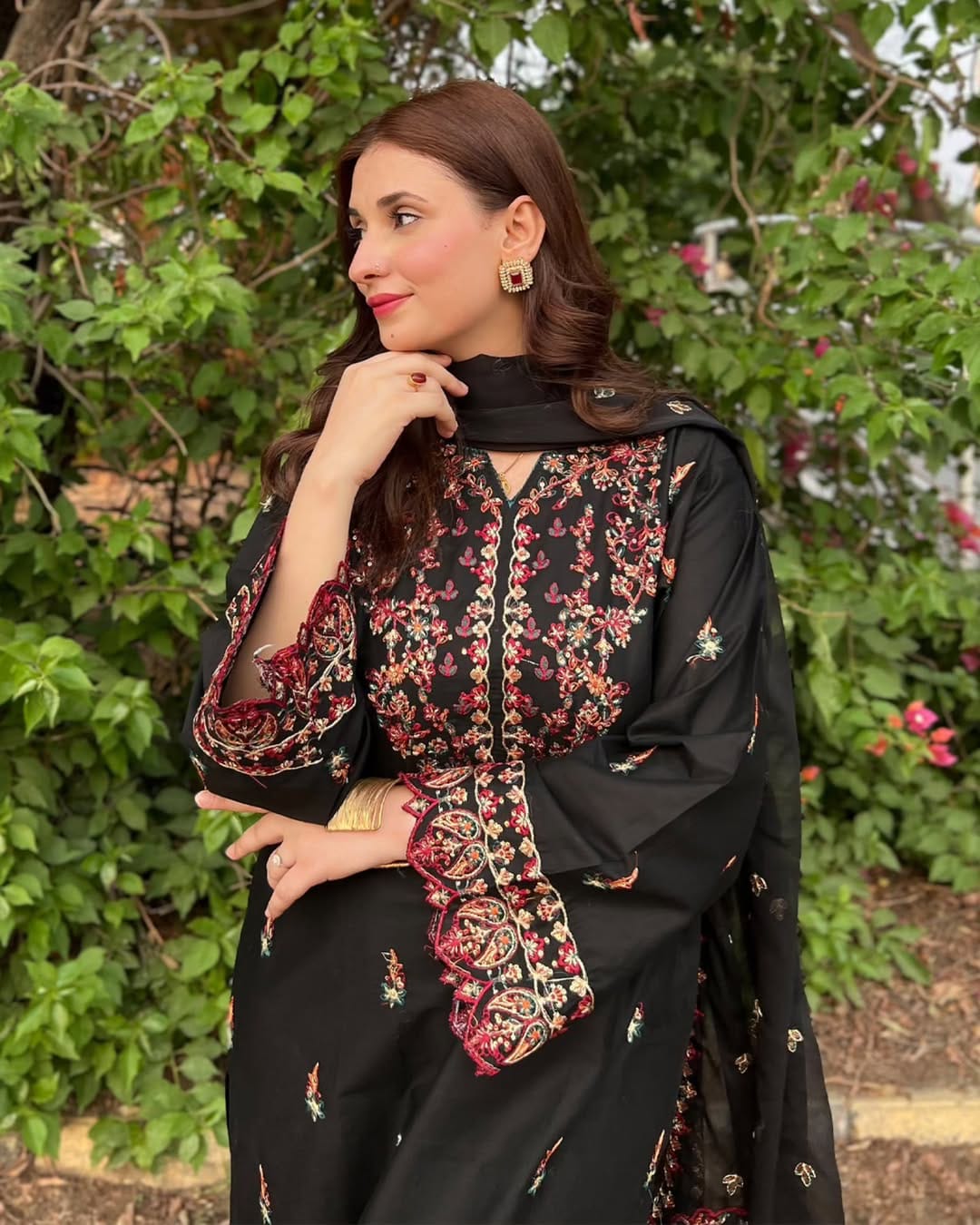 Marwa Lawn Embroidered - 3 Pieces - Black