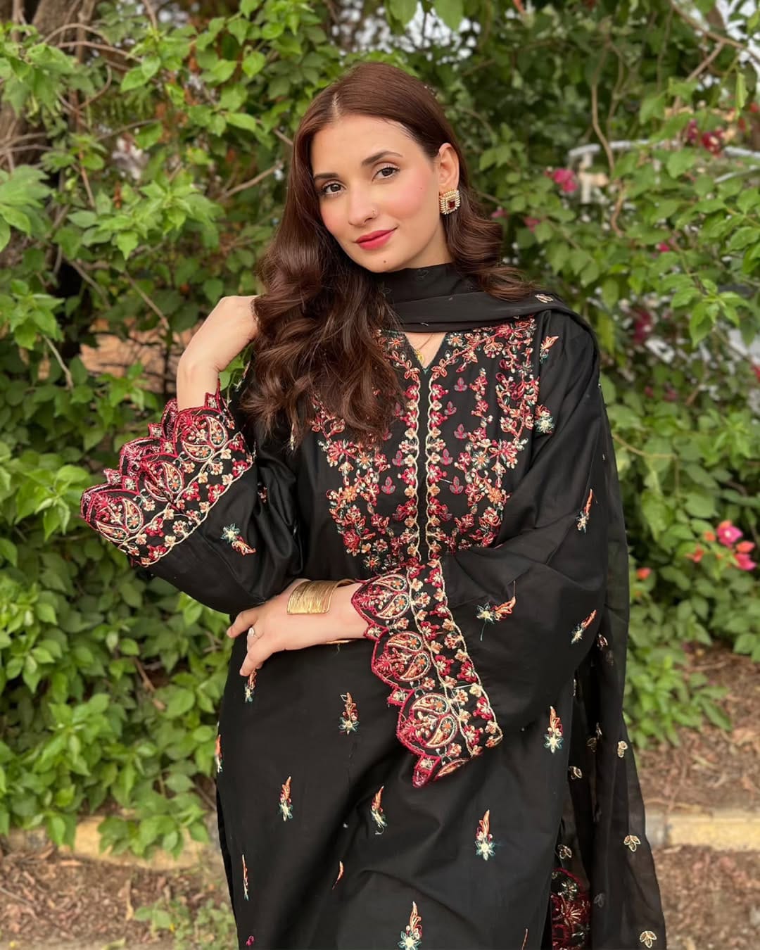 Marwa Lawn Embroidered - 3 Pieces - Black