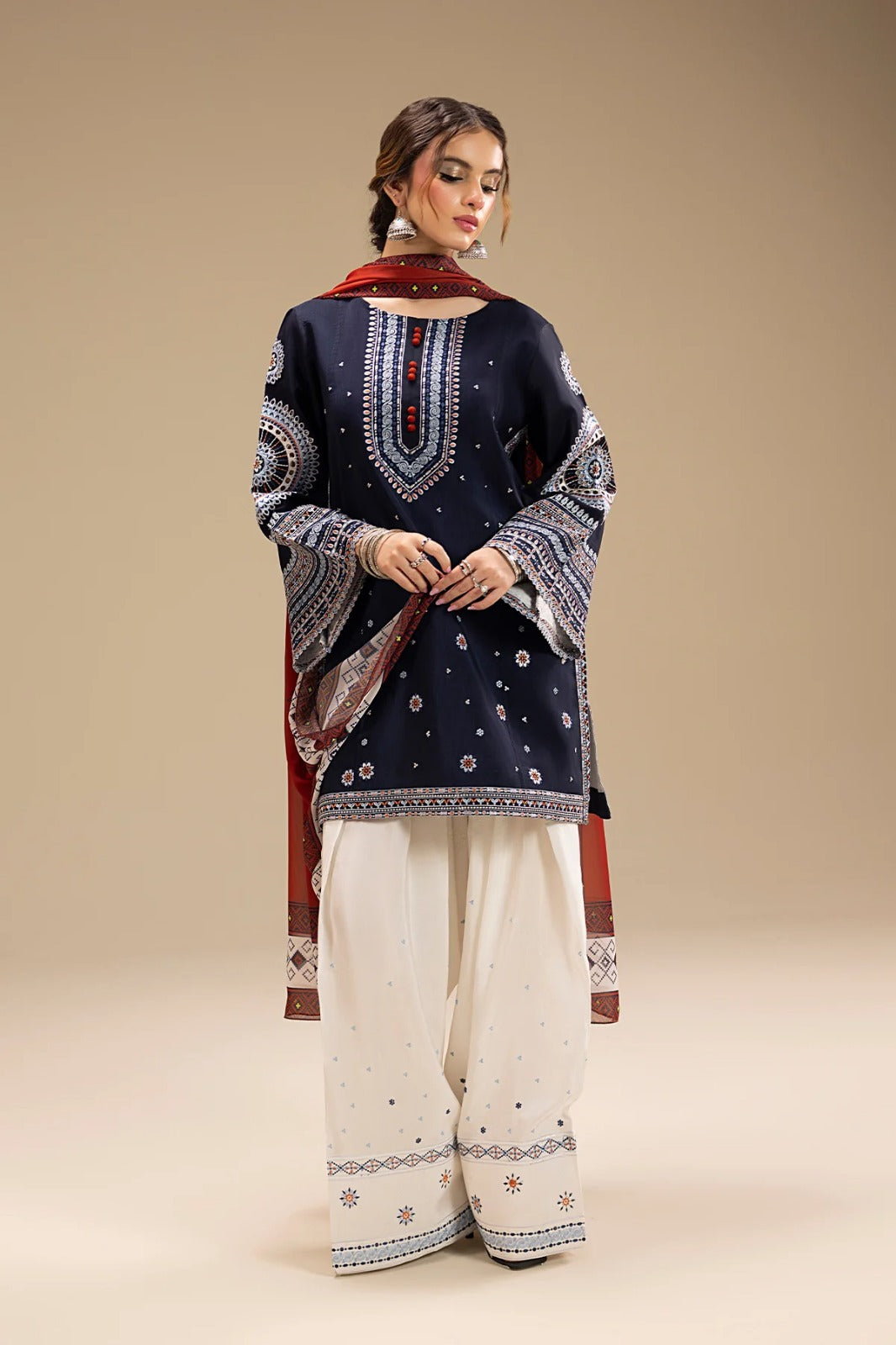 LAIBA - 3PC LAWN EMBROIDERED