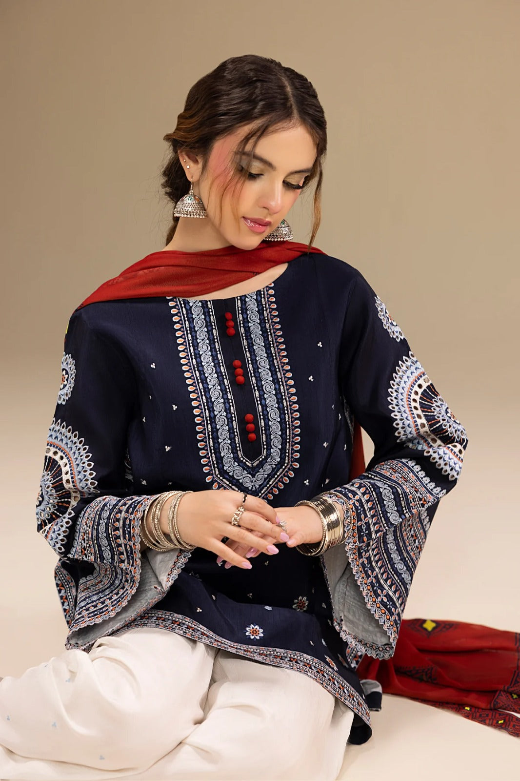 LAIBA - 3PC LAWN EMBROIDERED