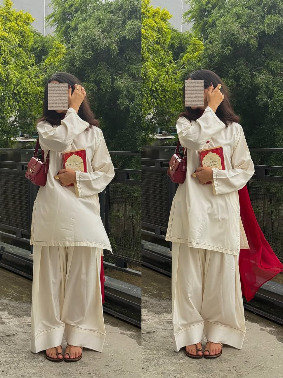 WHITE HEART 3PC ( FARSHI SHALWAR )