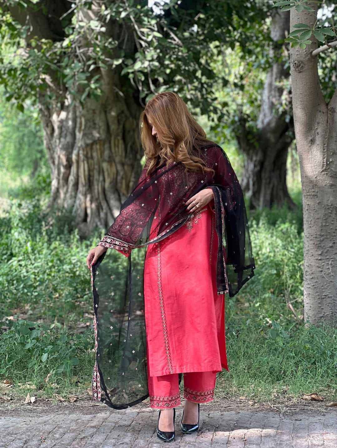 Lal pari Embroidered 3pc